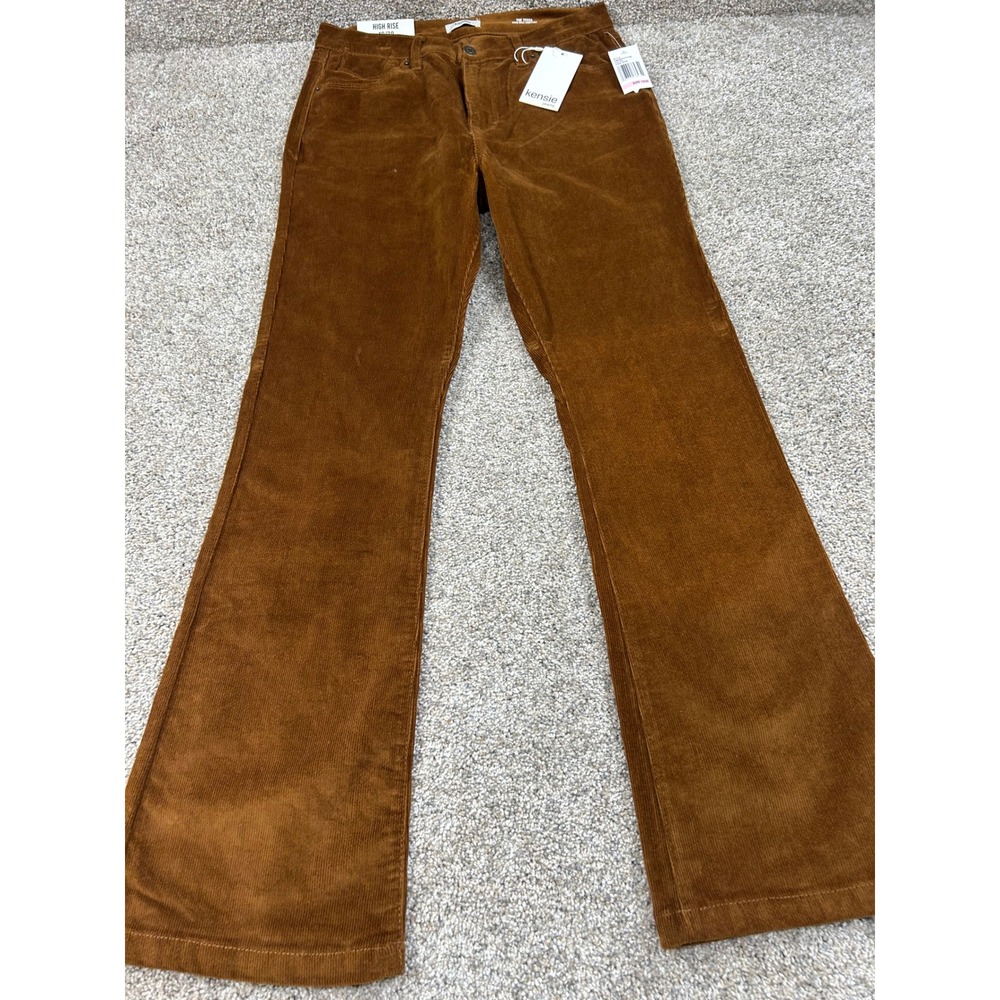 Kensie Jeans The Tessa High Rise Bootcut Corduroy Pants Brown 10/30 NWT #0665